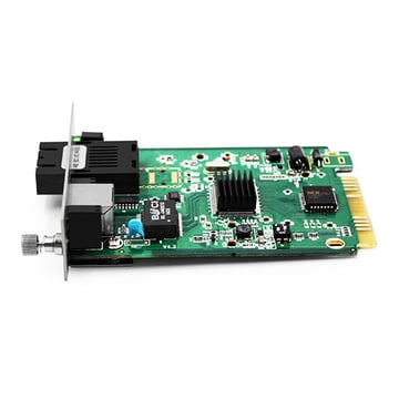 1x 10/100 / 1000Base-T RJ45 - 1x 1000Base-X SC 1310нм 20 км SM Dual Fiber Gigabit Ethernet Media Converter Card