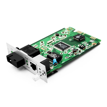 1x 10/100/1000Base-T RJ45 to 1x 1000Base-X SC TX1550nm/RX1310nm 10km SM Single Fiber Gigabit Ethernet Media Converter Card