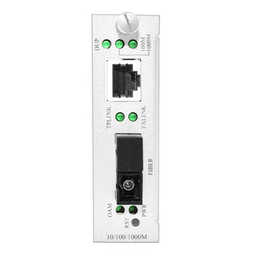 1x 10/100 / 1000Base-T RJ45 to 1x 1000Base-X SC TX1490nm / RX1550nm 60km SM Single Fiber Gigabit Ethernet Media Converter Card
