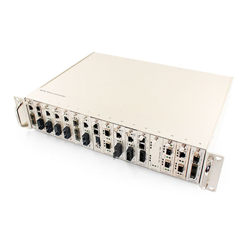 Chassi do sistema de conversor de mídia de gerenciamento de 16 slots, montagem em rack 2U, alimentação dupla AC 220V ou DC -48V