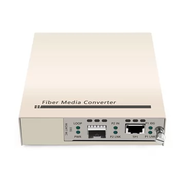 1 x 10GBase-T RJ45 to 1 x 10GBase-X SFP+ Standalone 10Gigabit Ethernet Media Converter