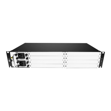 Le rack 2U standard fournit 8 emplacements de service OEO / EDFA / OLP / DCM / CWDM / DWDM, 1 emplacement pour ventilateur et 2 emplacements d'alimentation