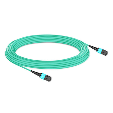 10 м (33 фута) 12 волокон «мама-мама» Магистральный кабель Elite MTP Полярность B Пленум (OFNP) Многомодовое волокно OM3 50/125