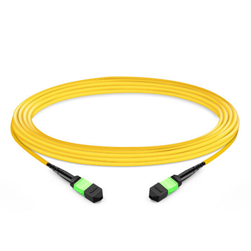 7 м (23 фута) 12 волокон от женщины к женскому элитному магистральному кабелю MTP, полярность B LSZH OS2 9/125, одиночный режим