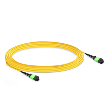 5 м (16 футов) 12 волокон «мама-мама» Магистральный кабель Elite MTP Полярность B Пленум (OFNP) OS2 9/125, одномодовый