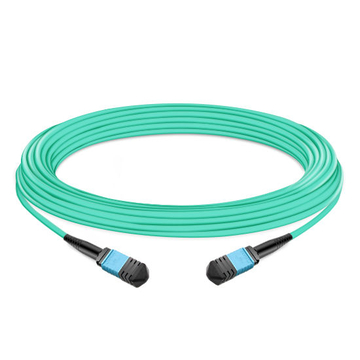 10m (33ft) 12 Fibers Low Insertion Loss Female to Female MPO Trunk Cable Polarity B LSZH OM3 50/125 Multimode Fiber