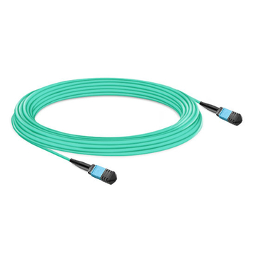 10m (33ft) 12 Fibers Low Insertion Loss Female to Female MPO Trunk Cable Polarity B LSZH OM3 50/125 Multimode Fiber