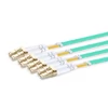 10 m (33 pi) MTP femelle vers 4 LC UPC Duplex OM3 50/125 Câble de rupture à fibre multimode, 8 fibres, type B, Elite, plénum (OFNP), Aqua