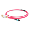 Cable MTP hembra de 1 m (3 pies) a 4 LC UPC dúplex OM4 50/125 Cable de ruptura de fibra multimodo, 8 fibras, Tipo B, Elite, Plenum (OFNP), Aqua / Violet