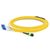 10 м (33 фута) MTP APC Female to 4 LC UPC Duplex OS2 9/125 Single Mode Fiber Breakout Cable, 8 Fibers, Type B, Elite, Plenum (OFNP), Yellow