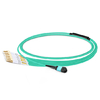 Cable MTP hembra de 1 m (3 pies) a 6 LC UPC dúplex OM3 50/125 Cable de ruptura de fibra multimodo, 12 fibras, Tipo B, Elite, LSZH, Aqua
