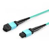 2m (7ft) MTP Female to 6 LC UPC Duplex OM3 50/125 Multimode Fiber Breakout Cable, 12 Fibers, Type B, Elite, LSZH, Aqua