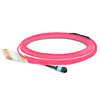 Cable MTP hembra de 10 m (33 pies) a 6 LC UPC dúplex OM4 50/125 Cable de ruptura de fibra multimodo, 12 fibras, tipo B, Elite, LSZH, aguamarina / violeta