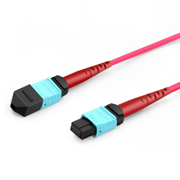 5m (16ft) 24 Fibers Female to Female Elite MTP Trunk Cable Polarity A Plenum (OFNP) Multimode OM4 50/125 for 100GBASE-SR10 Connectivity