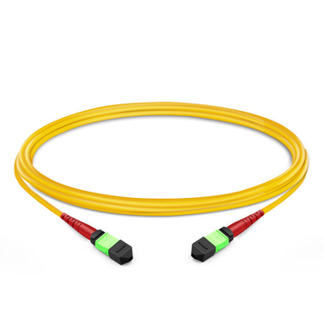 3m (10ft) 24 Fibers Female to Female Elite MTP Trunk Cable Polarity A Plenum (OFNP) OS2 9/125 Single Mode for 100G CPAK LR Connectivity