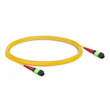 2m (7ft) 24 Fibers Female to Female Elite MTP Trunk Cable Polarity A Plenum (OFNP) OS2 9/125 Single Mode for 100G CPAK LR Connectivity