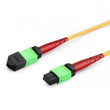 3m (10ft) 24 Fibers Female to Female Elite MTP Trunk Cable Polarity A Plenum (OFNP) OS2 9/125 Single Mode for 100G CPAK LR Connectivity