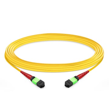 7m (23ft) 24 Fibres Femelle à Femelle Elite MTP Trunk Cable Polarité A Plenum (OFNP) OS2 9/125 Monomode pour Connectivité 100G CPAK LR