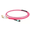 2m (7ft) MPO APC Female to 4 LC UPC Duplex OM4 50/125 Multimode Fiber Breakout Cable, 8 Fibers Type B, LSZH, Aqua/Violet