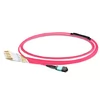3m (10ft) MPO Female to 4 LC UPC Duplex OM4 50/125 Multimode Fiber Breakout Cable, 8 Fibers Type B, Elite, LSZH, Aqua/Violet
