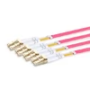 1m (3ft) MPO APC Female to 4 LC UPC Duplex OM4 50/125 Multimode Fiber Breakout Cable, 8 Fibers Type B, LSZH, Aqua/Violet