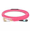 5m (16ft) Low Insertion Loss MPO Female to 4 LC UPC Duplex OM4 50/125 Multimode Fiber Breakout Cable, 8 Fibers Type B, Elite, LSZH, Aqua/Violet