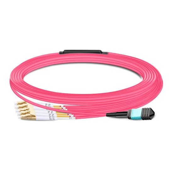 8 Fibers MPO APC to LC UPC Breakout Cable Type B 10m | FiberMall
