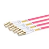 7m (23ft) MPO Female to 4 LC UPC Duplex OM4 50/125 Multimode Fiber Breakout Cable, 8 Fibers Type B, Elite, LSZH, Aqua/Violet