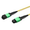 5m (16ft) MPO APC Female to 4 LC UPC Duplex OS2 9/125 Single Mode Fiber Breakout Cable, 8 Fibers Type B, Elite, LSZH, Yellow