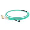 1m (3 pies) MPO Hembra a 6 LC UPC Duplex OM3 50/125 Cable de ruptura de fibra multimodo, 12 fibras, Tipo B, Elite, LSZH, Aqua