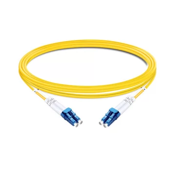 Cable de fibra óptica LC UPC a LC UPC PVC (OFNR) dúplex OS1 monomodo de 3 m (2 pies)