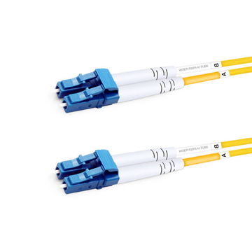 2m (7ft) Duplex OS2 Single Mode LC UPC to LC UPC PVC (OFNR) Fiber Optic Cable