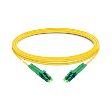 1m (3ft) Duplex OS2 Single Mode LC APC to LC APC PVC (OFNR) Fiber Optic Cable