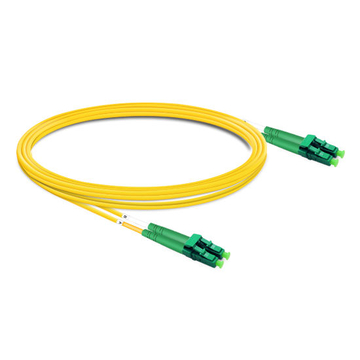 Cable de fibra óptica LC APC LC APC a LC APC (OFNR) monomodo OS1 dúplex de 3 m (2 pies)