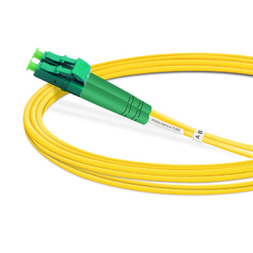 5m (16ft) Duplex OS2 Single Mode LC APC to LC APC PVC (OFNR) Fiber Optic Cable