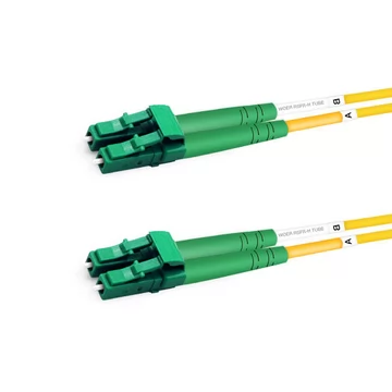 1m (3ft) Duplex OS2 Single Mode LC APC to LC APC PVC (OFNR) Fiber Optic Cable