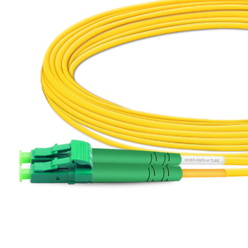 7m (23ft) Duplex OS2 Single Mode LC APC to LC APC PVC (OFNR) Fiber Optic Cable
