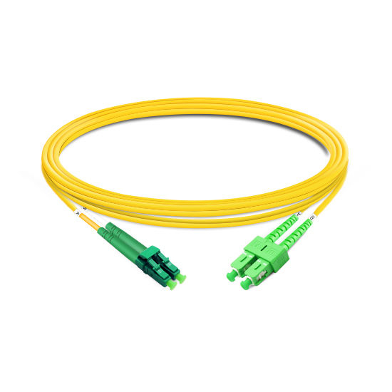 LC APC to SC APC Duplex OS2 SM PVC Fiber Optic Cable 2m | FiberMall