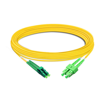 LC APC to SC APC Duplex OS2 SM PVC Fiber Optic Cable 10m | FiberMall