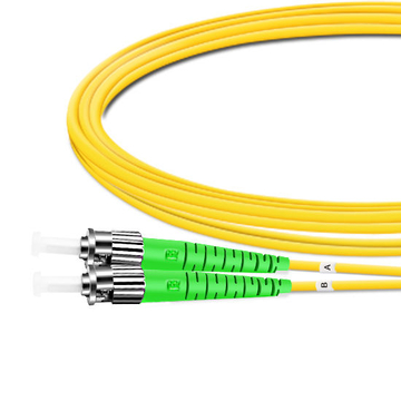 Câble à fibre optique LC APC à ST APC PVC (OFNR) monomode duplex OS1 de 3 m (2 pi)