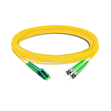 LC APC a ST APC Duplex OS2 SM Cable de fibra óptica de PVC 10m | FiberMall