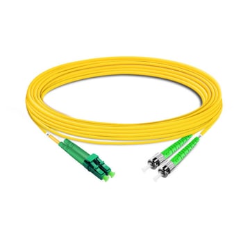 LC APC para ST APC Duplex OS2 SM PVC Fibra Óptica Cabo 10m | FiberMall