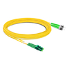 7m (23ft) Duplex OS2 Single Mode LC APC to ST APC PVC (OFNR) Fiber Optic Cable