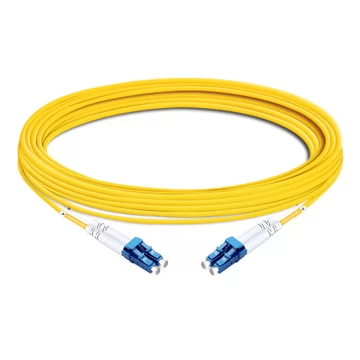 10m (33ft) Duplex OS2 Single Mode LC UPC to LC UPC OFNP Fiber Optic Cable