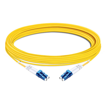 15m (49ft) Duplex OS2 Single Mode LC UPC to LC UPC PVC (OFNR) Fiber Optic Cable