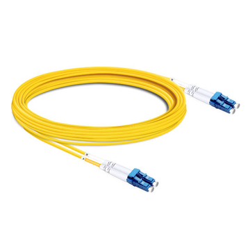 20m (66ft) Duplex OS2 Single Mode LC UPC to LC UPC PVC (OFNR) Fiber Optic Cable