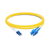 2m (7ft) Duplex OS2 Single Mode LC UPC to SC UPC PVC (OFNR) Fiber Optic Cable
