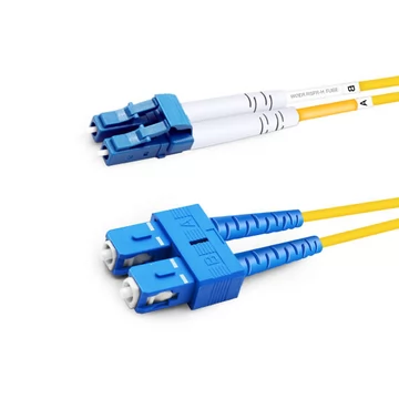 1 м (3 фута) дуплексный одномодовый оптоволоконный кабель OS2 LC - SC UPC OFNP