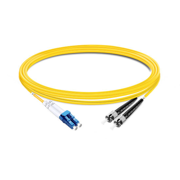 LC UPC to ST UPC Duplex OS2 SM PVC Fiber Optic Cable 2m | FiberMall