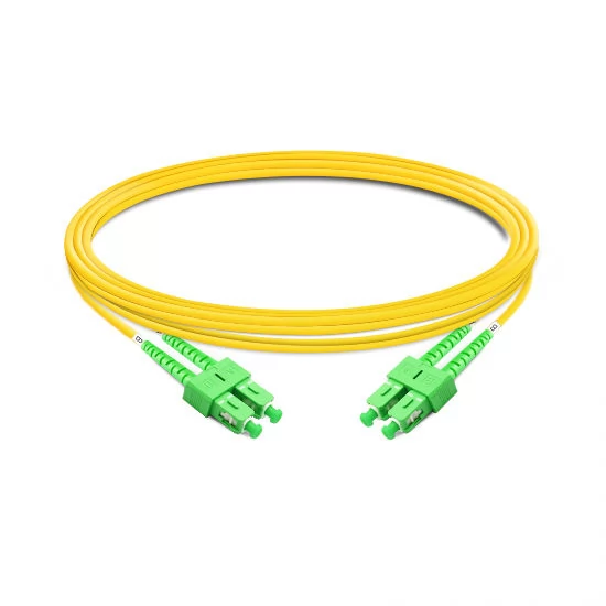 SC APC to SC APC Duplex OS2 SM PVC Fiber Optic Cable 2m | FiberMall